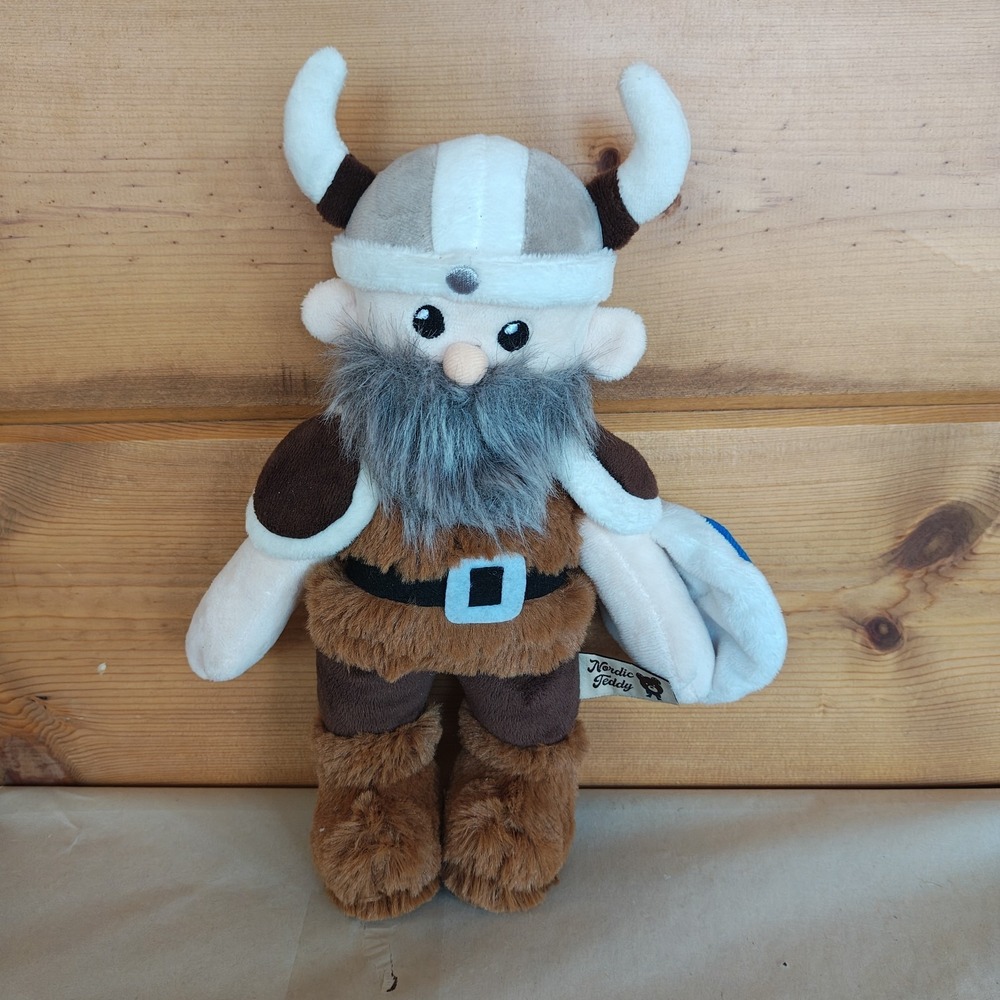 Nordic‎ Teddy Viking from Iceland with Flag on Shield Stuffed Nordic Soldier E52